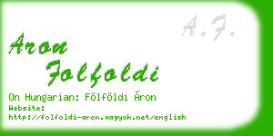 aron folfoldi business card